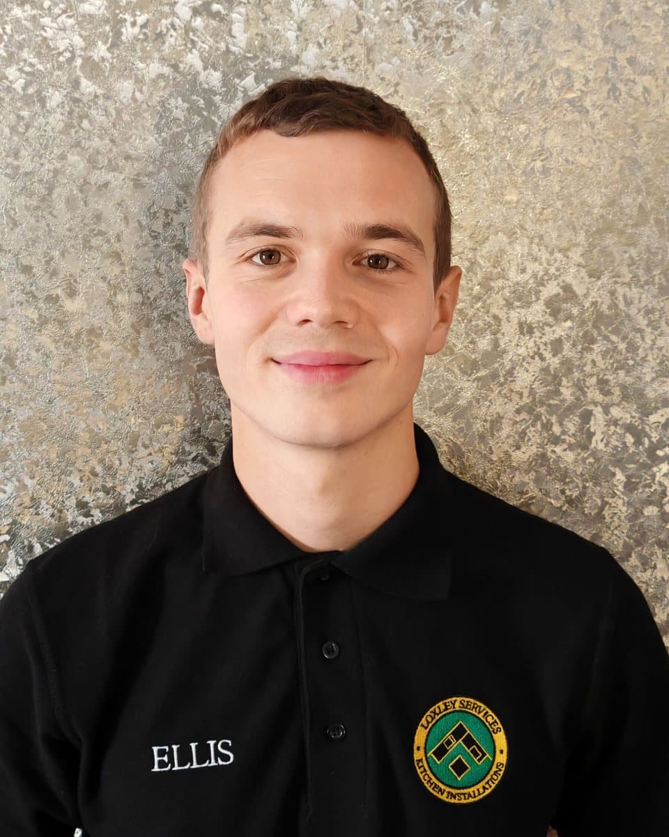 Ellis Rust in his Loxley Services kitchen installations shirt